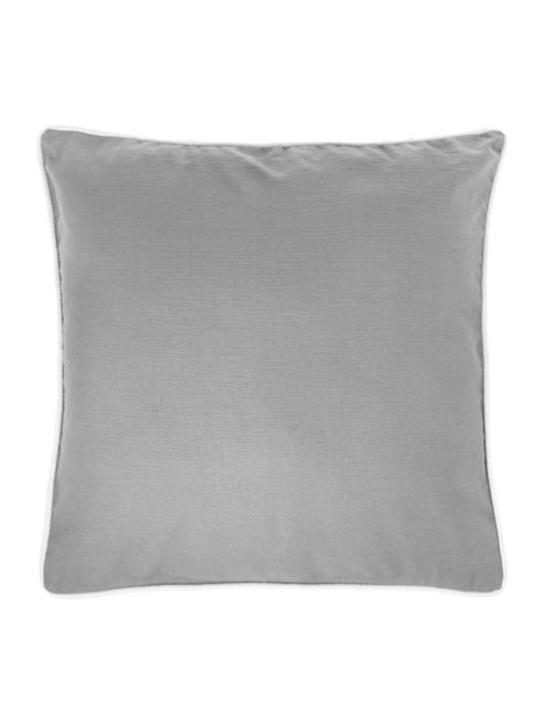 Image of Linea Plain Cotton Cushion In Grey