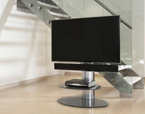 Image of Off-the-wall Motion Silver Cantilever Tv Stand
