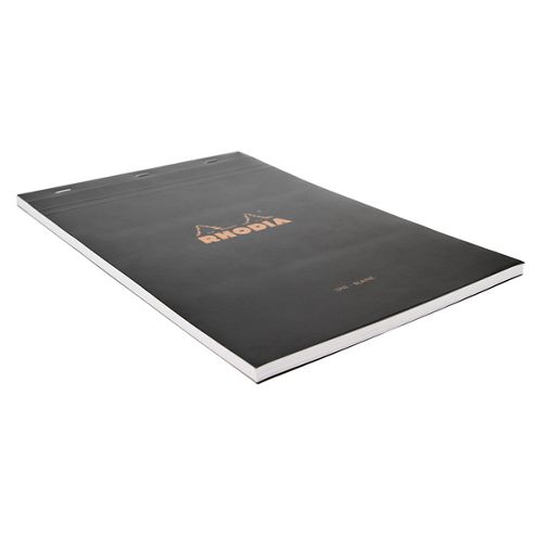 Image of Rhodia Black Head Stapled Pad 21x29.7cm Sq.plain 180009