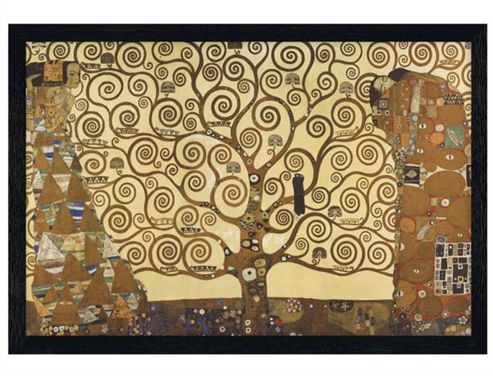 Image of Gustav Klimt Black Wooden Framed The Tree Of Life, Stoclet Frieze Poster