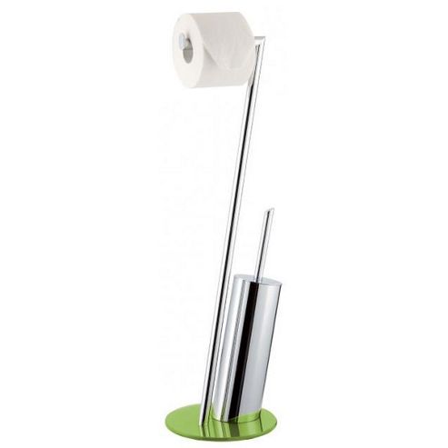 Image of Sanwood Texas Toilet Brush Set In Chrome - Green