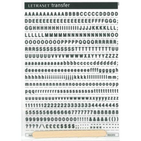 Image of Rubdown Lettering A5 - Helvetica Mc - 5mm - Black
