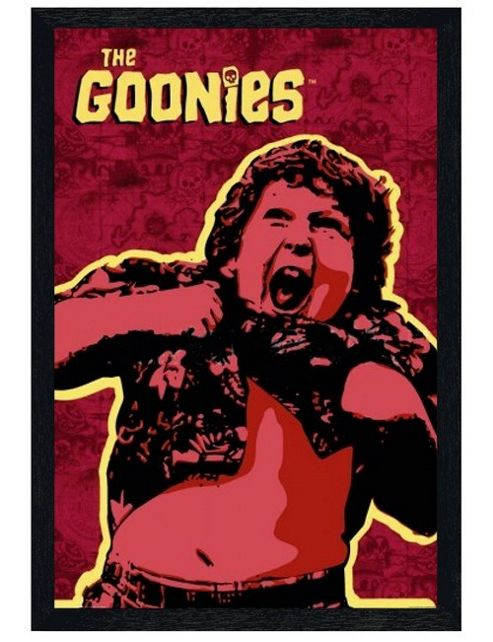 Image of Goonies The Black Wooden Framed Truffle Shuffle Poster