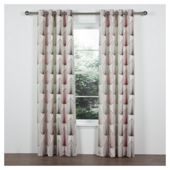 Tesco Linear Leaf Unlined Eyelet Curtain 66X90, Chocolate & Red
