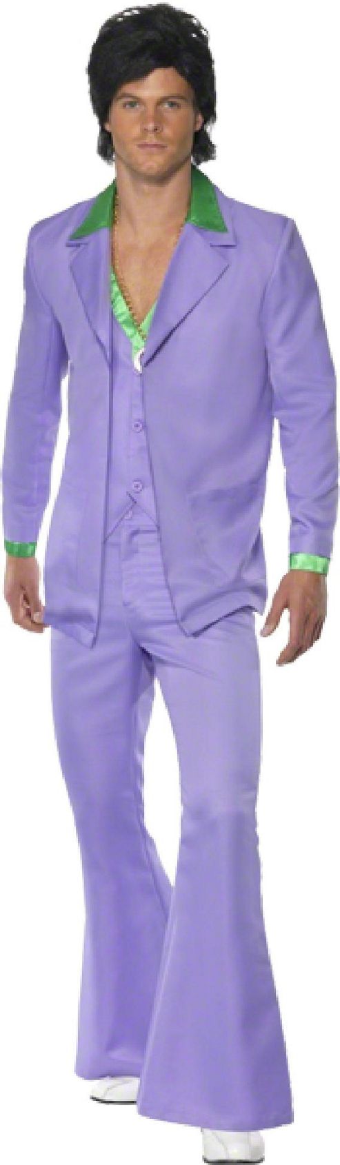 Image of Lavender 1970's Suit - Adult Costume Size: 42-44