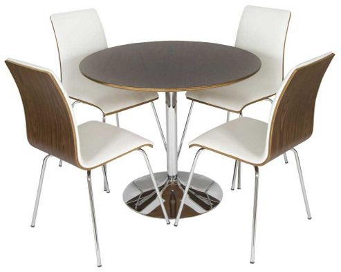 Image of Levv Dtw-50 Walnut And White Dining Set