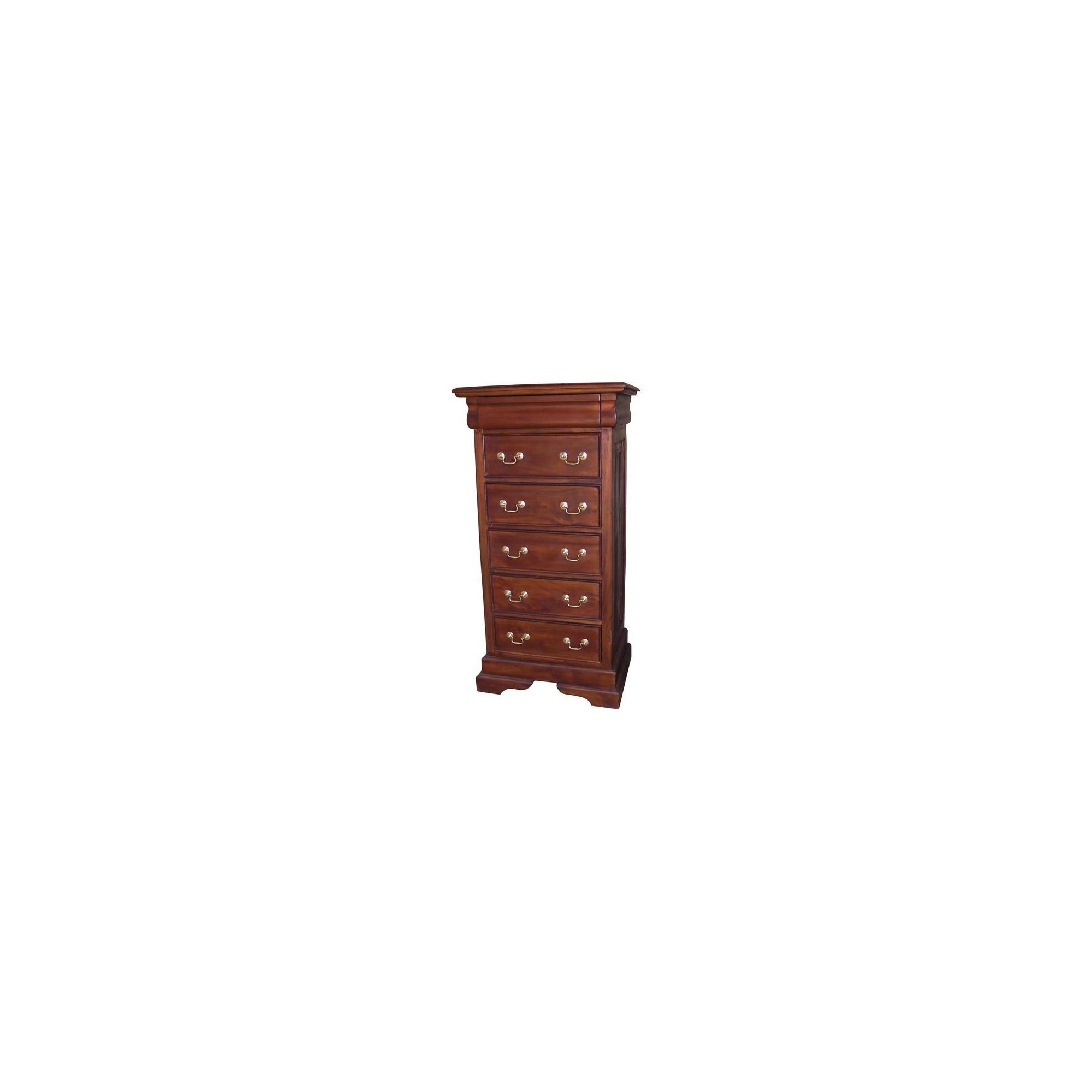 Lock stock and barrel Mahogany 6 Drawer Sleigh Chest - Wax at Tesco Direct
