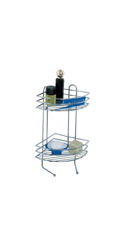 Image of Sanwood Shower Corner Shelf In Chrome With 2 Trays
