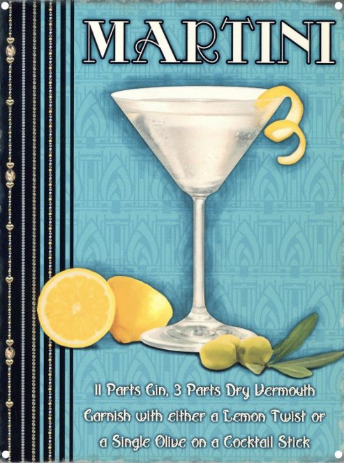 Image of Martini Time Tin Sign