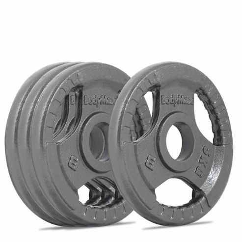Image of Bodymax Olympic Cast Iron Tri-grip Weight Disc Plates - 4 X 5kg