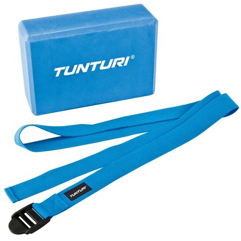 Image of Tunturi Yoga Block & Yoga Strap Set