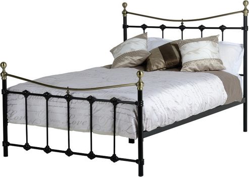 Image of Valufurniture Dakota Black/antique Brass Double Bed