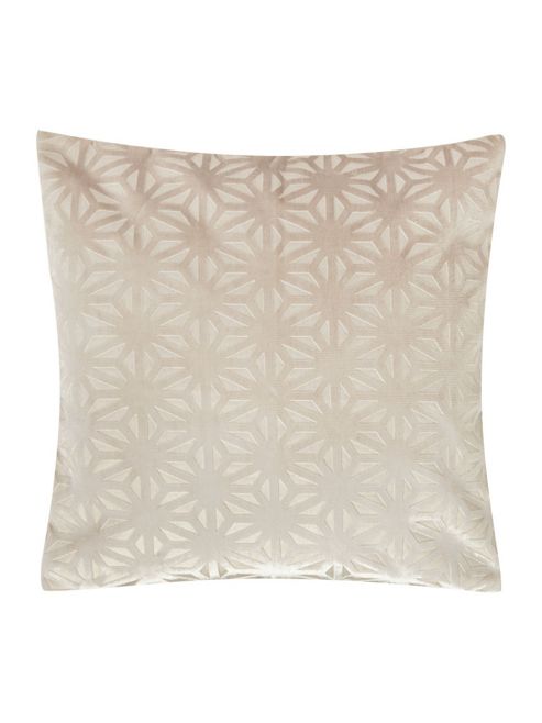 Image of Linea Cross Velvet Cushion, Cream