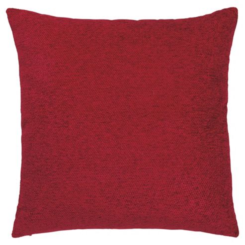 Image of Plain Chenille Cushion, Flame