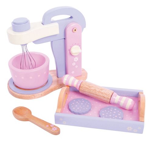 Image of Bigjigs Toys Bj396 Wooden Play Food Candy Floss Food Mixer Set