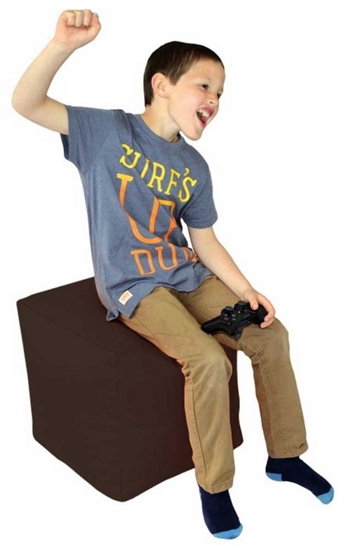 Image of Valufurniture Cube Brown Bean Bag