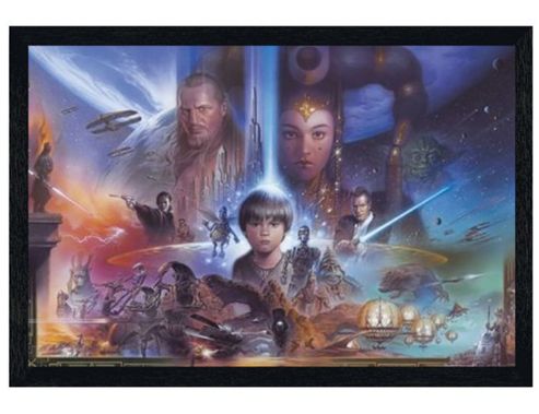 Image of Star Wars Black Wooden Framed Collage Poster