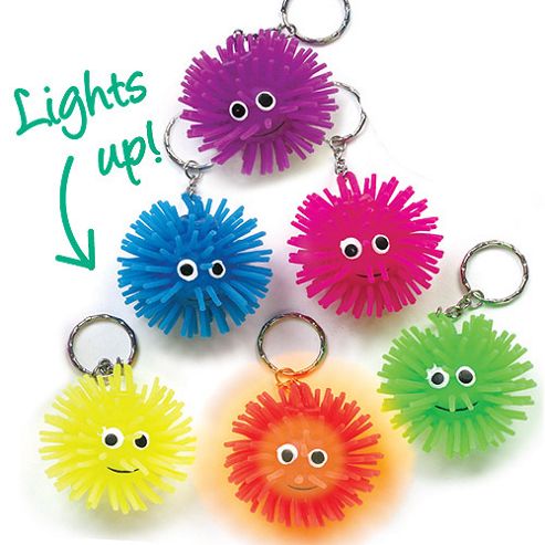 Image of Party Bag Light-up Squeezy Hedgehog Keyrings (pack Of 6)