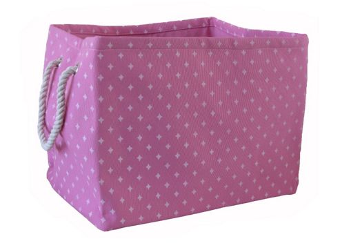 Image of Wicker Valley Rectangular Soft Storage In Pink Star