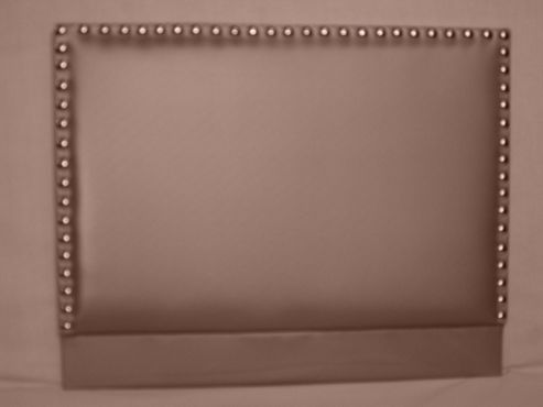 Image of Headboard Solutions Plain Bordered Upholstered Headboard With Studs - Single - Chenille Soft Anthracite