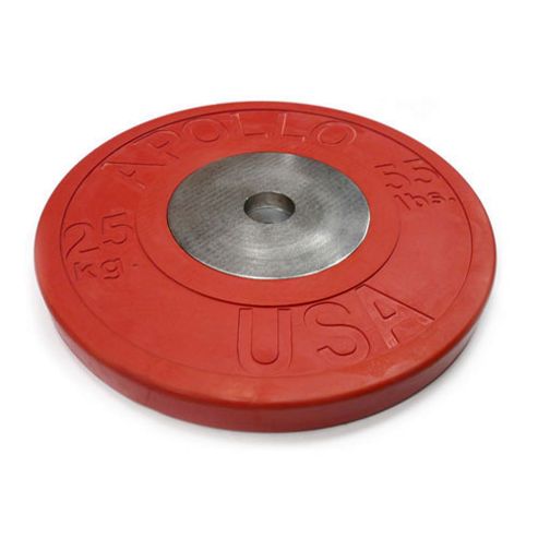 Image of Body Power Deluxe Rubber/chrome Olympic Plates 25kg (x2) Red