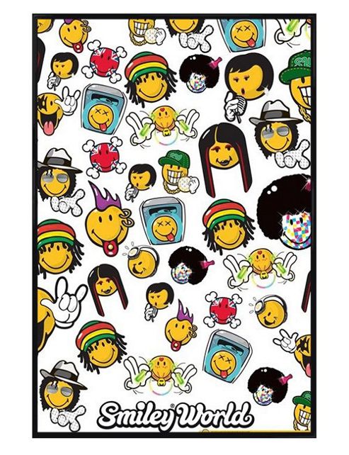 Image of Smiley World Gloss Black Framed Smiley Music Poster