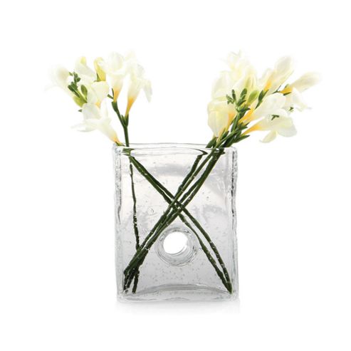 Image of Home Essence Bliss Square Vase - Clear - Medium