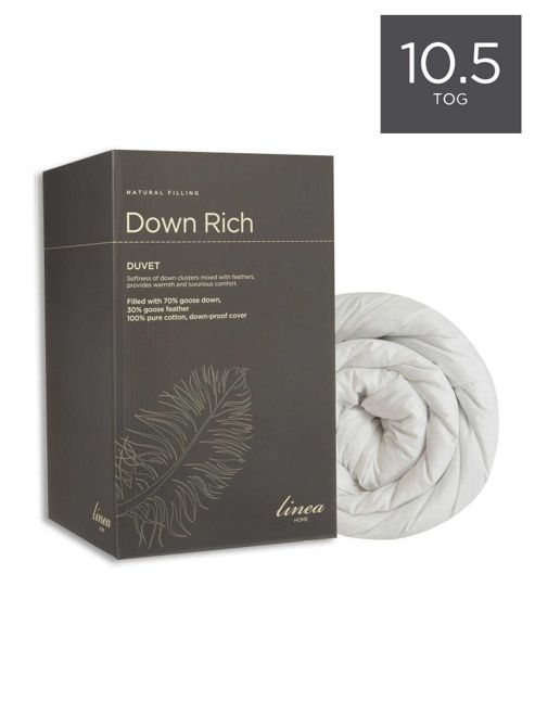 Image of Linea Down Rich 10 .5 Tog Single Duvet In White