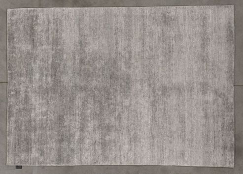 Image of Angelo Silky Medium Gray Knotted Rug - 240cm H X 170cm W (7 Ft 10.5 In X 5 Ft 7 In)