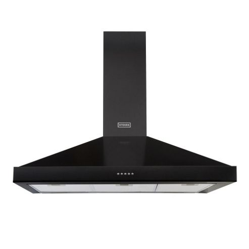 Image of Stoves S1000 Richmond 100cm Wide Chimney Cooker Hood Black