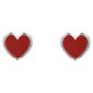 Ladybird Red Enamel Heart Studs