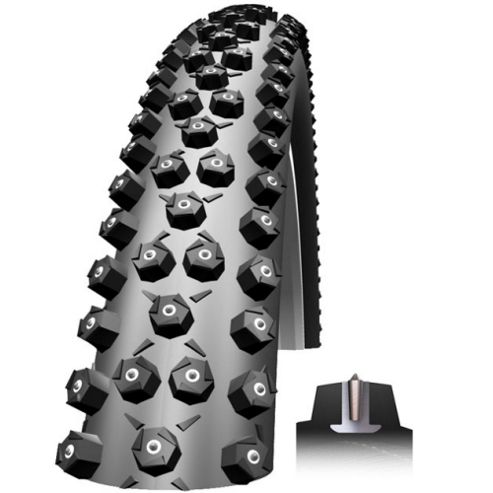 Image of Schwalbe Ice Spiker Pro Evolution Tl-ready Folding Winter Compound Tyre In Black - 26 X 2.35