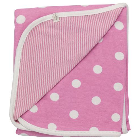 Image of Pigeon Organics Spotty Reversible Blanket Pink 70x70cm
