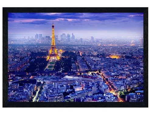 Image of Black Wooden Framed View Over Paris Poster