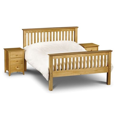 Image of Antique Finish Queen Double High Foot End Pine Bed