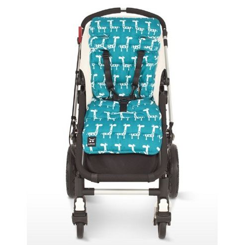 Image of Outlook Cotton Travel Comfy Pram Liner (turquoise Giraffe)