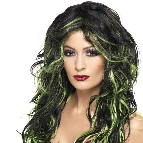 Image of Gothic Bride Wig - Green & Black