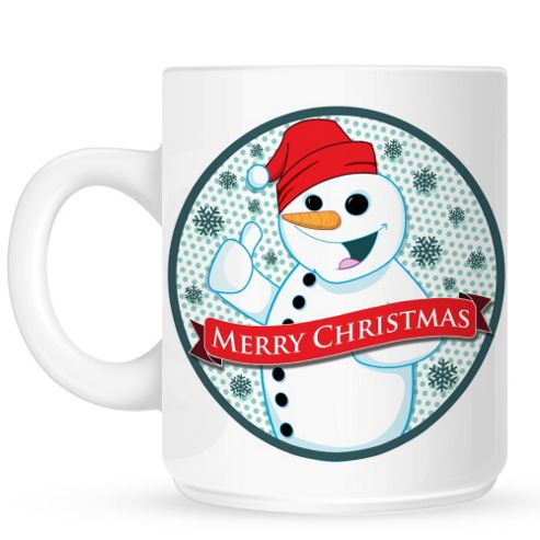 Image of Merry Christmas Snowman 10oz Ceramic Mug