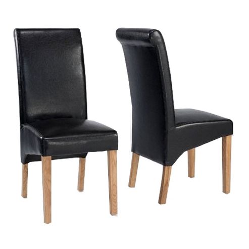 Image of Sherwood Oak Rolltop Pu / Bicast Leather Chair - Pair