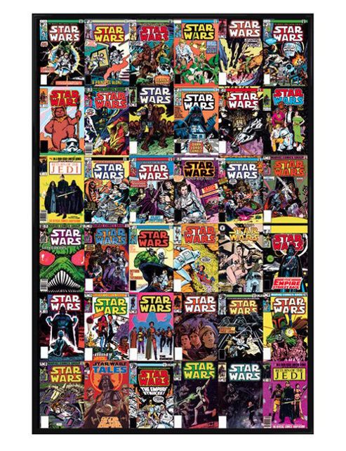 Image of Star Wars Gloss Black Framed Comic Book Covers Poster