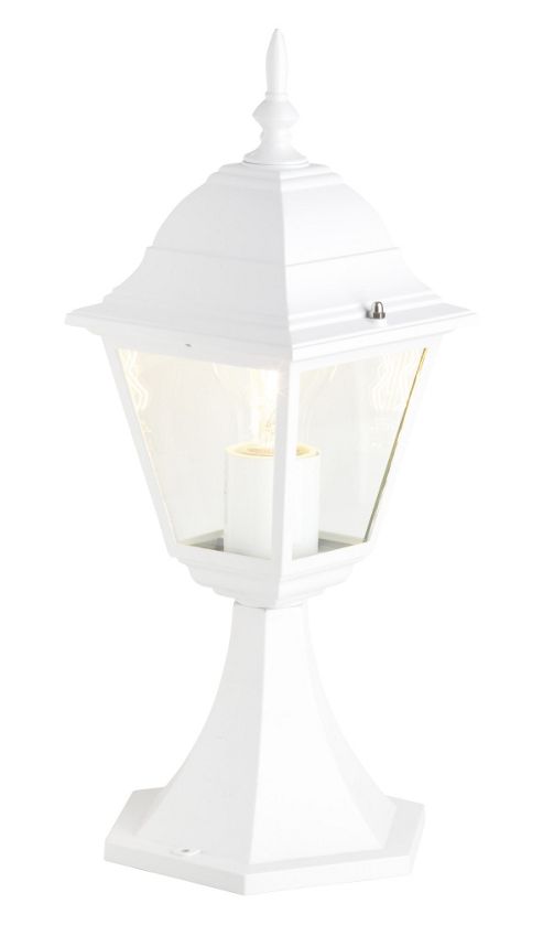 Image of Brilliant Newport 1 Light Outdoor Pedestal Lantern - White