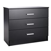 Kit Form Bella 3 Drawer Wide Chest - Black