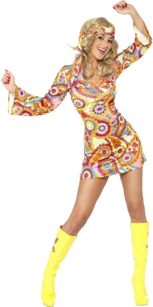 Image of 1960's Hippy - Adult Costume Size: 16-18