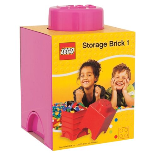 Image of Lego Storage Brick 1 Pink