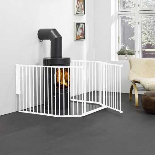 Image of Babydan Flex Hearth Gate White