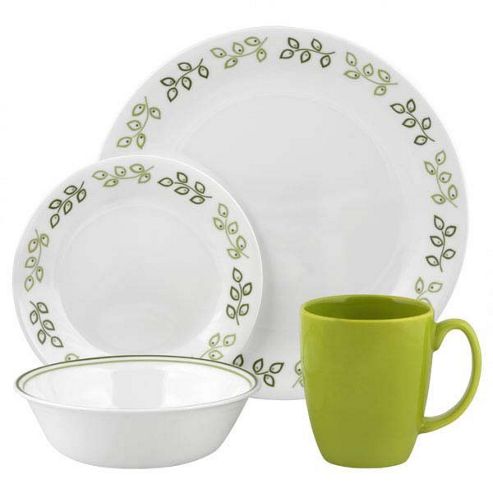 Image of Corelle Livingware Neo Leaf 16 Piece Dinnerware Set