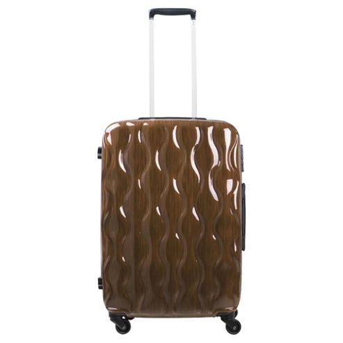 Image of Tesco 4-wheel Gloss Suitcase, Gold Medium