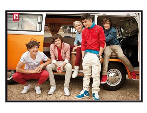 Image of One Direction Gloss Black Framed Camper Van Boys 1d Poster