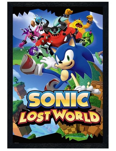 Image of Sonic Black Wooden Framed Lost World Poster