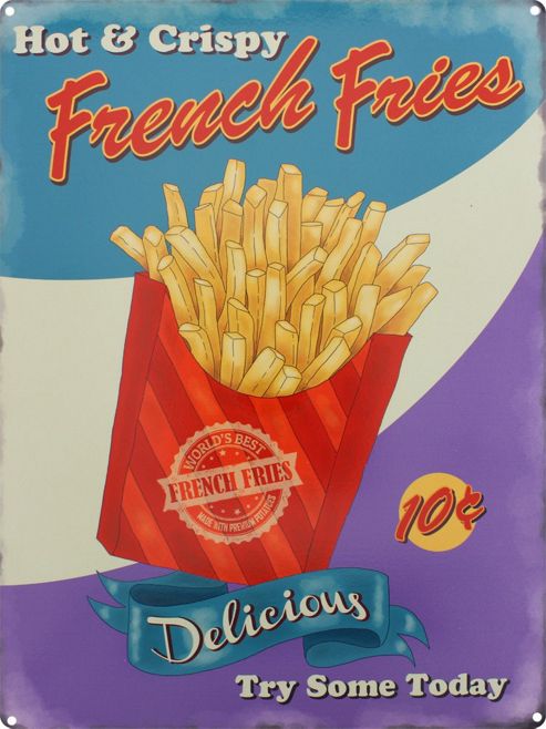 Image of Hot & Crispy French Fries Tin Sign